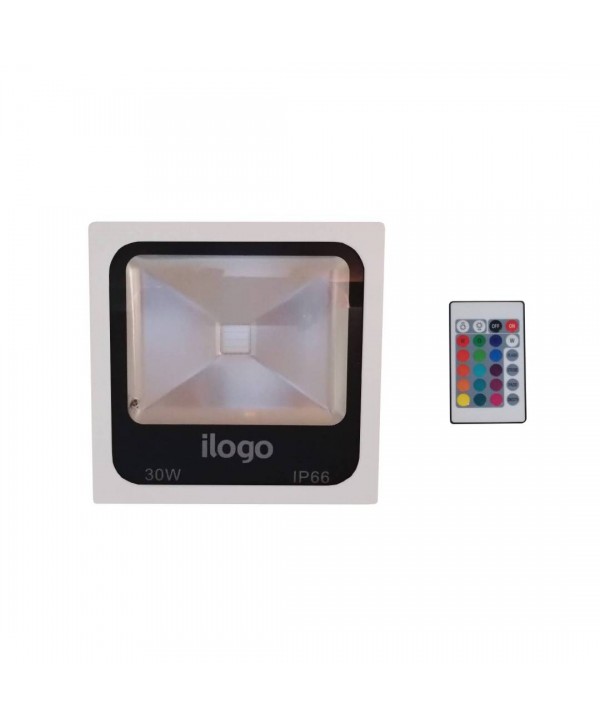 FOCO LED 30W RGB IP65 GRIS 2400 LUMENES ILOGO 